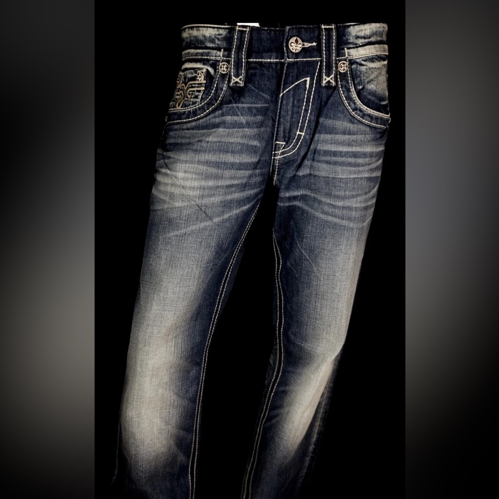 Rock Revival Jeans "Max" Leather Inserts Boot 32 X 33.5
